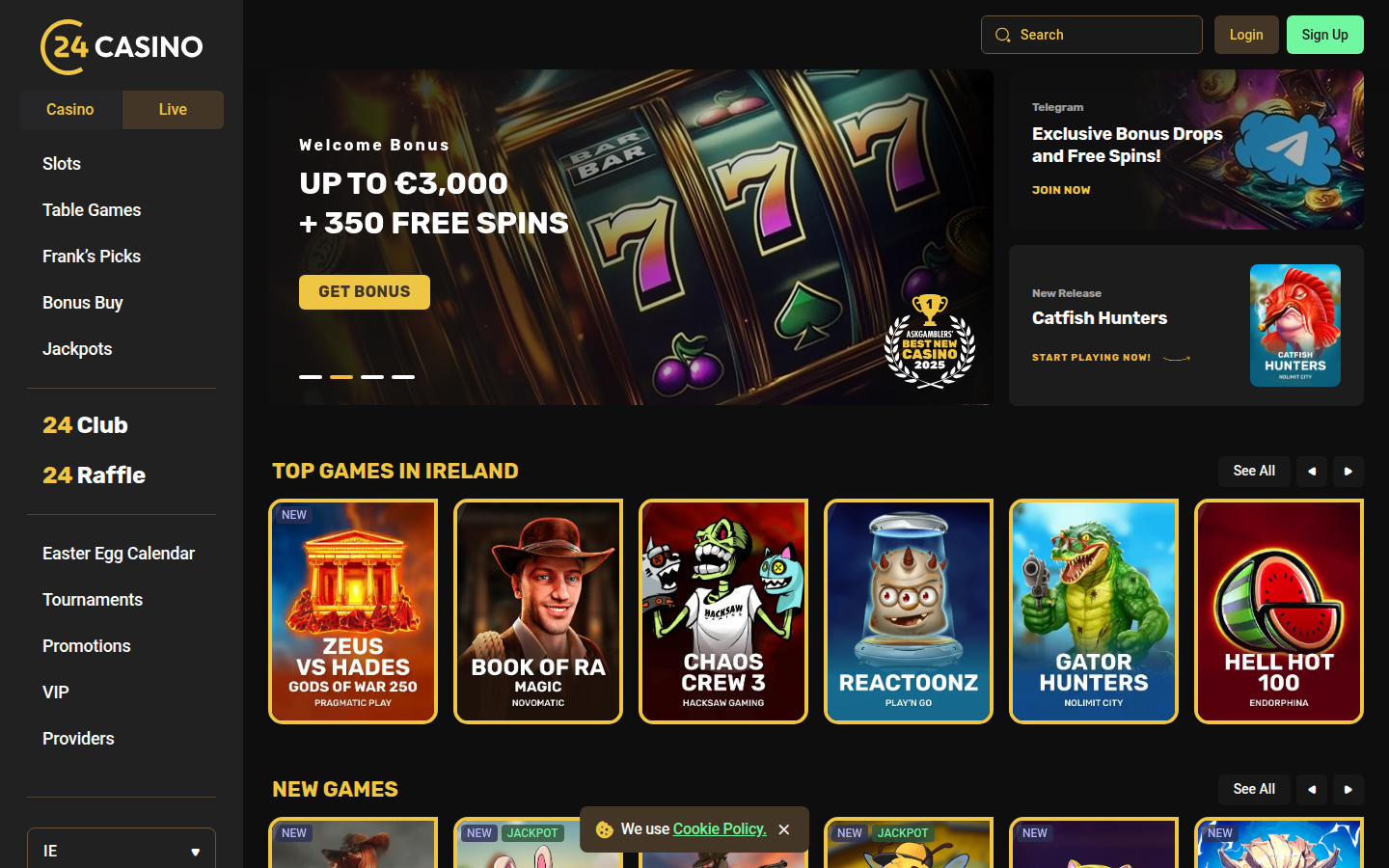 24Casino lobby screenshot